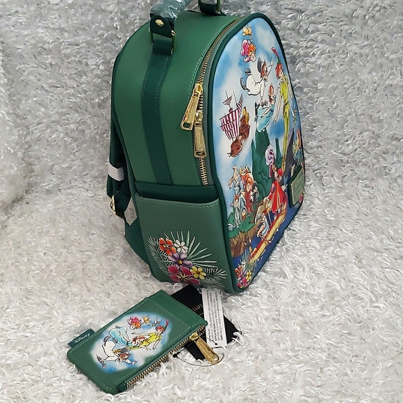 NWT Loungefly Peter Pan Captain Captain Hook mini backpack and wallet set - Picture 2 of 16